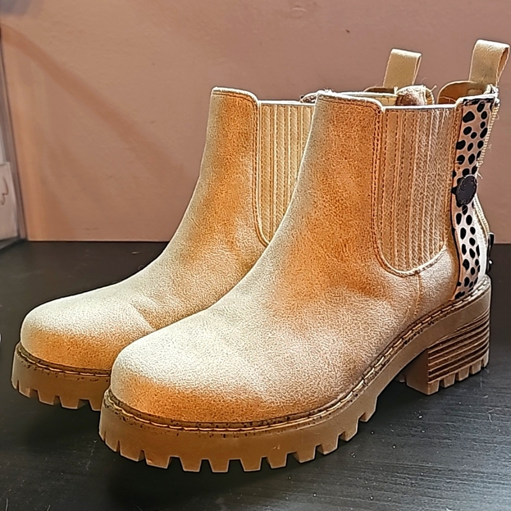 Blowfish Chelsea boots with animal print embellishments